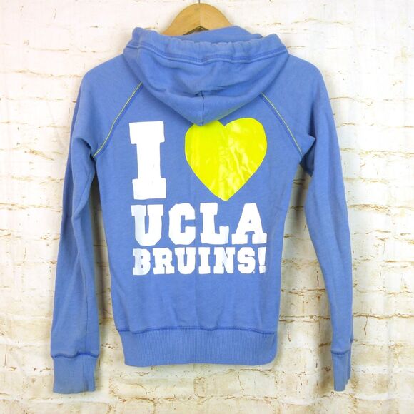 VTG Y2K PINK Victoria’s Secret UCLA Bruins Hoodie Womens XS Blue Academia RARE - Picture 3 of 15